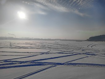 Зимой на берегу Бердского залива